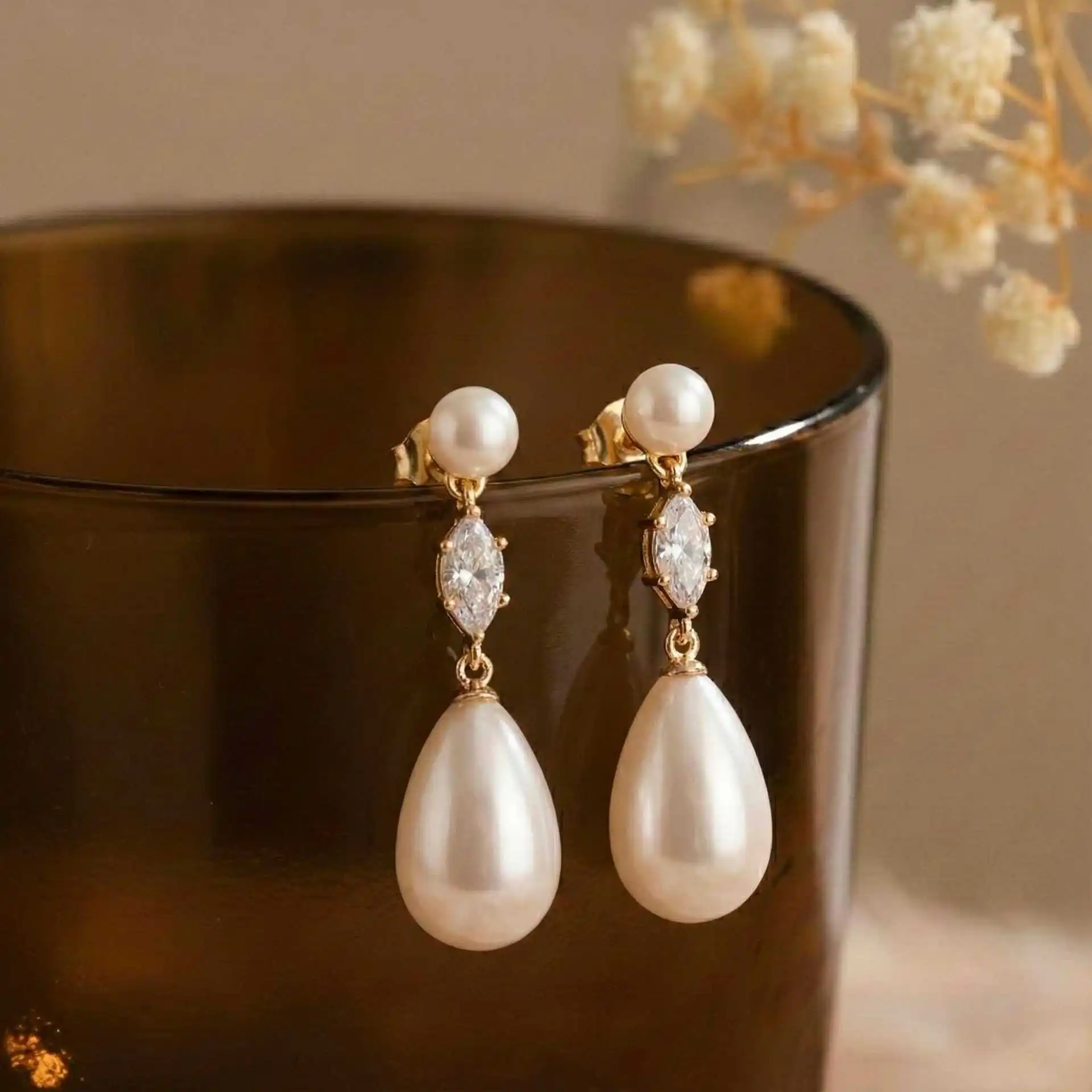 New 925 Sterling Silver Pearl Earrings Simple Style Personality Women Earrings Birthday Party Gift for Friends Exquisite Jewelry