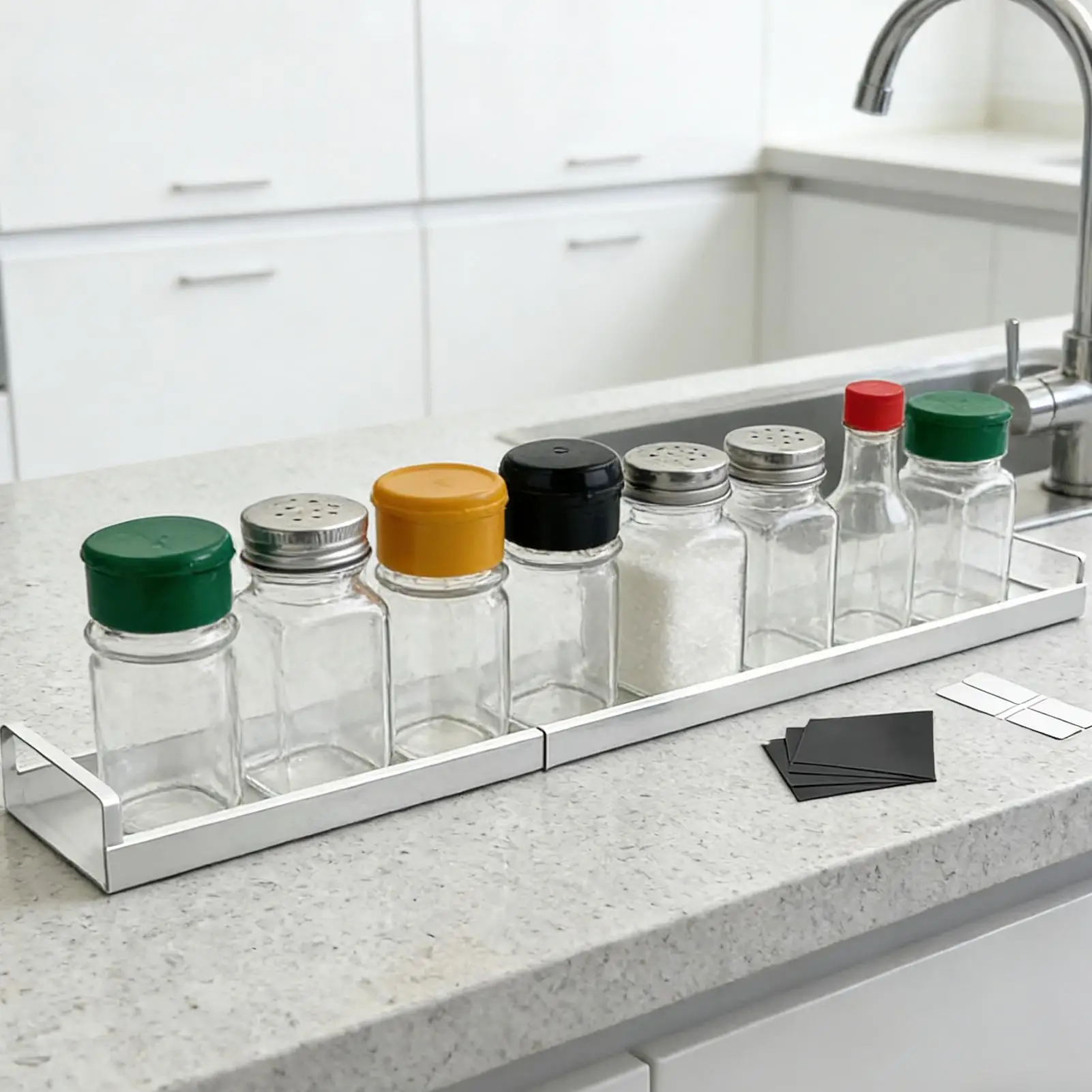 

Магнитная полка для плиты, выдвижной металлический органайзер за полкой духовки, органайзер для специй, для бутылок с маслом и кухонной утвари