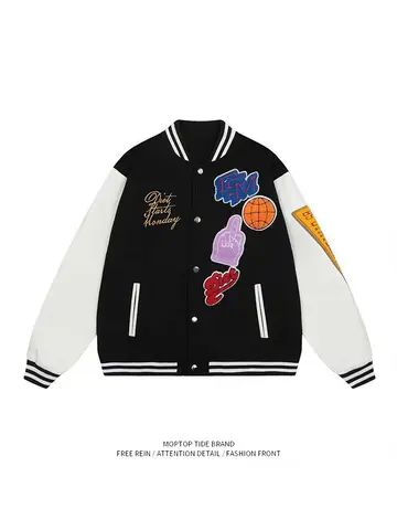 루이스 컬리어 브랜드 없음 청소년 루이스 컬리어 커플 루즈핏 야구 남성용 여성용 자켓 재킷 자켓 재킷