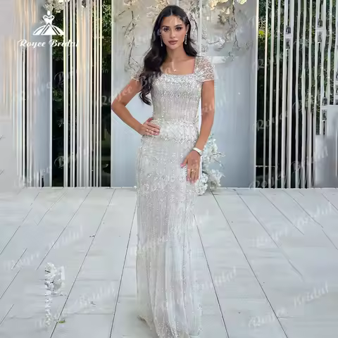 Glamourous Capped Strapless Prom Dress 2026 Beaded Mermaid luxury women's formal evening gown فساتين سهرة Customized