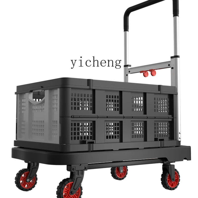 

ZC wheel foldable flatbed truck handling trolley folding portable trolley