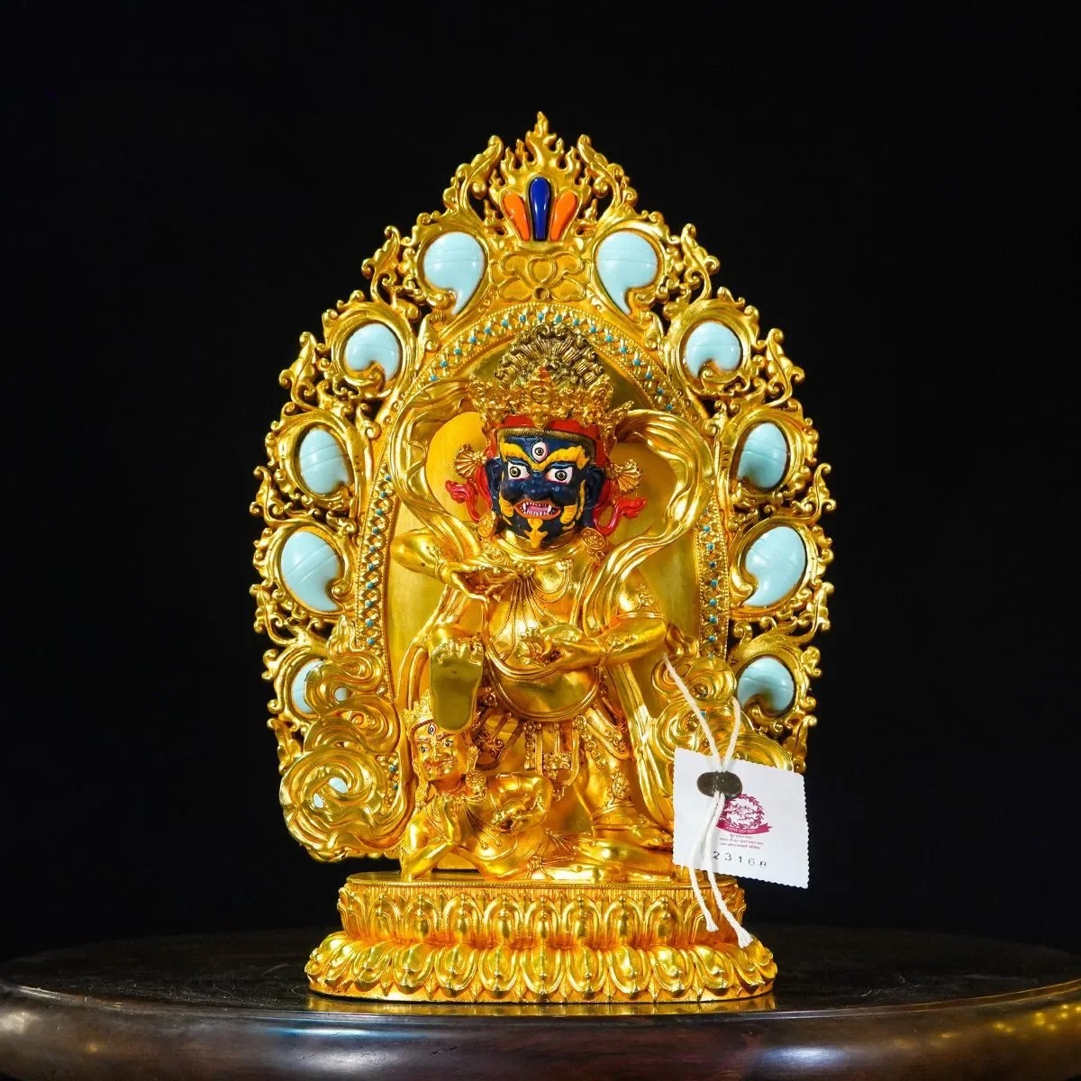 

Чистая медь, непальское мастерство, черный Бог богатства, статуя Будды, позолоченный бутик, бронзовая статуя, статуя Бодхисаттвы, декоративная o