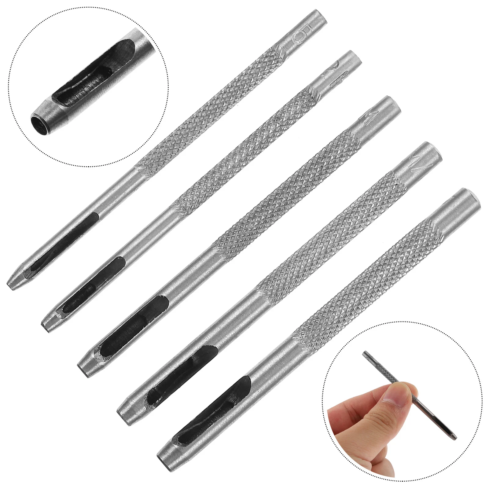 

5 pcs Hollow Punch Set For Tools Hole Puncher Belt Hole Cutter Eyelet Equipment Craft Diy Punching Tool