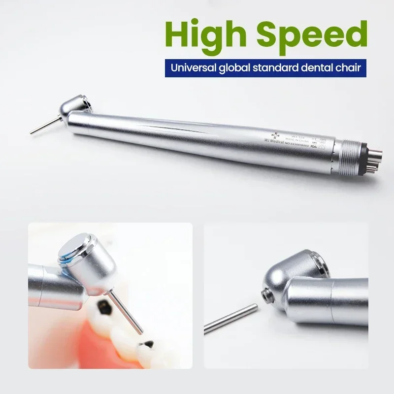 

Versatile Dental High-Speed Handpiece 2/4 Holes 45° Angle, LED Option Air Turbine, Triple Water Spray, Low Noise,Ceramic Bearing