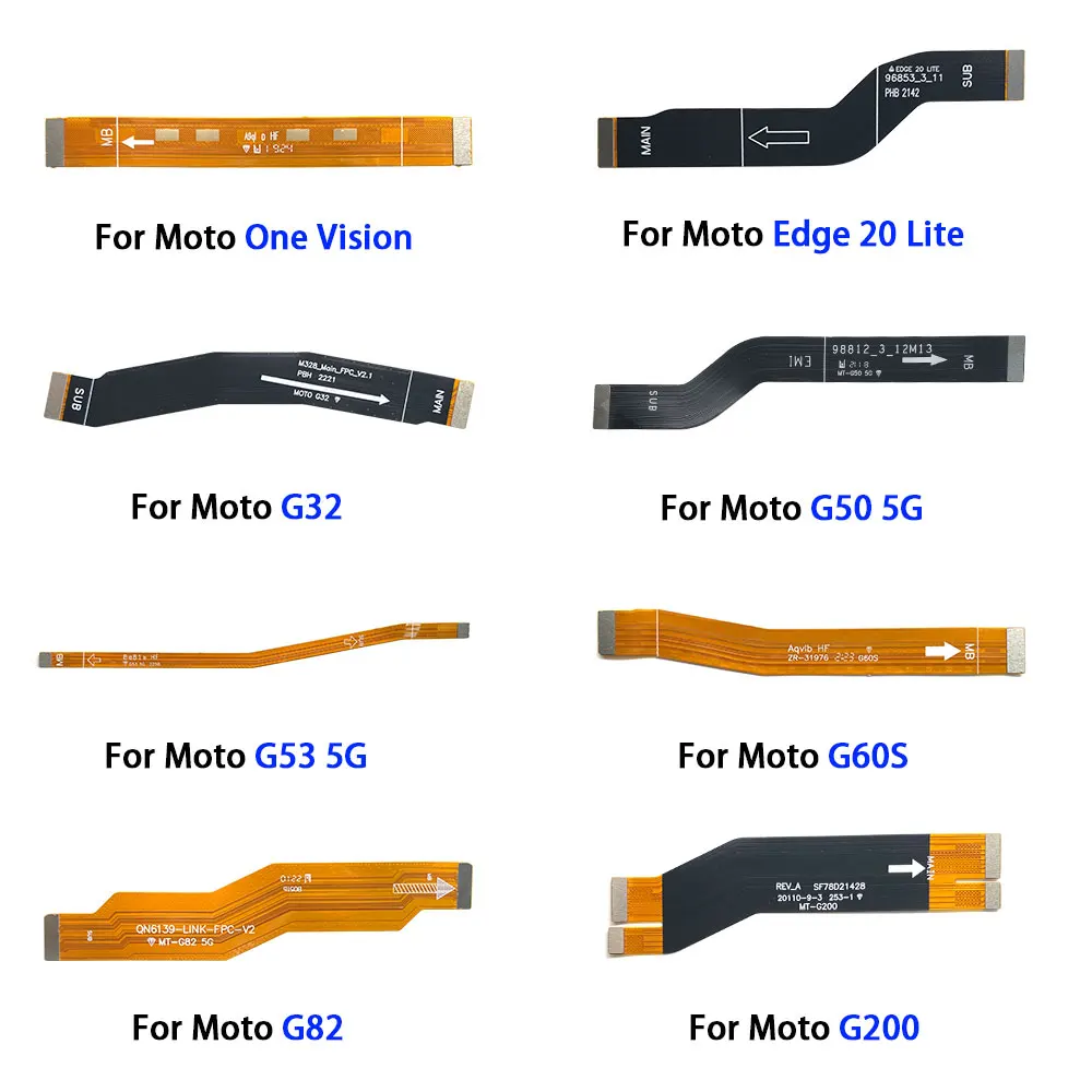 For Moto G32 G82 G60S G200 G50 G53 5G Edge 20 Lite One Vision Main Motherboard Flex Cable Mainboard LCD Flex Replacemet Parts