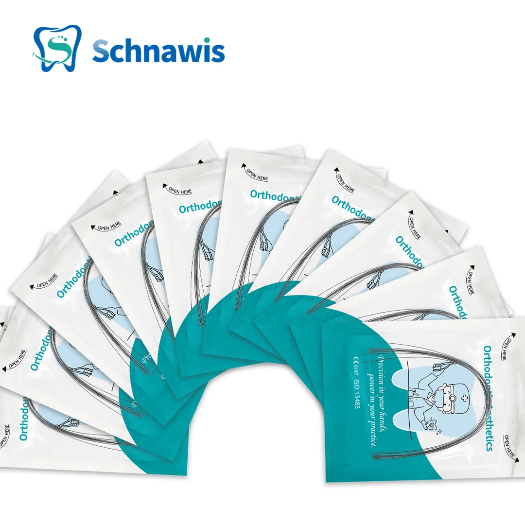 Dentária Ortodontia de Aço Inoxidável Archwire, Redonda, Retangular Forma Natural, Brace Acessórios para odontologia, 10Pcs por Saco