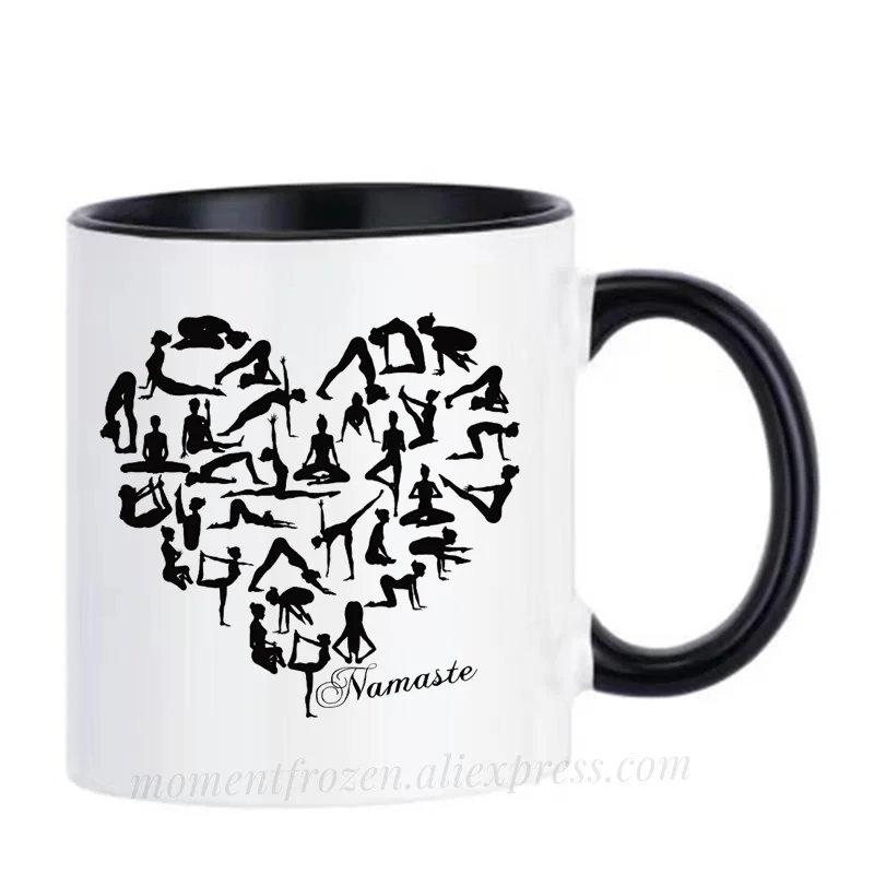 Yoga Coffee Mugs Namaste Cups Caffeine Cocoa Tea Mugen Friend Gifts Home Decal Milk Tableware Coffeeware Teaware Beer Drinkware