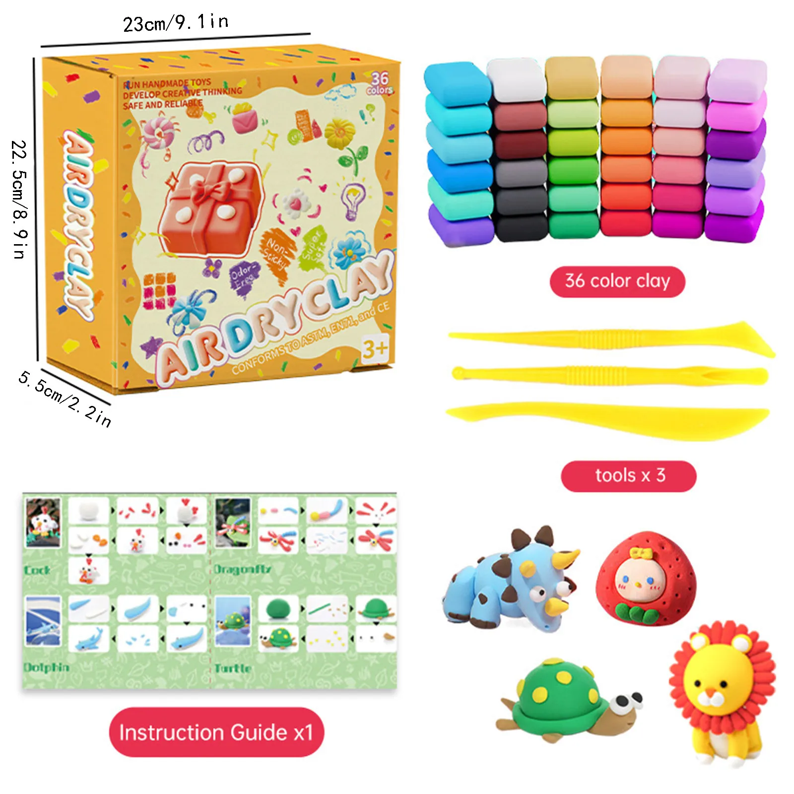 36 Color Air Dry Clay Set 3