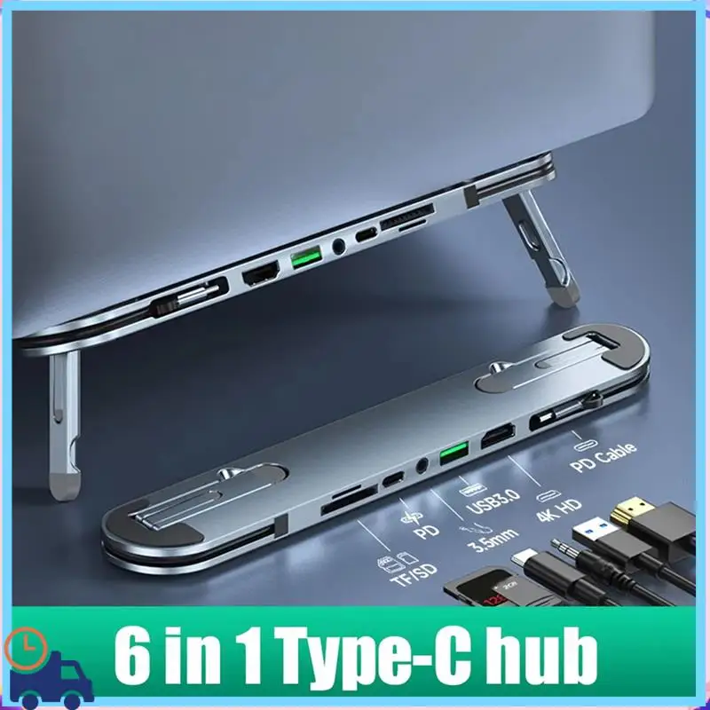 

Latest 6 In 1 USB C Laptop Docking Station Stand USB C Dock Tablet Stand USB C Hub 4K USB 3.0 PD 100W Type C Hub For PC Laptop
