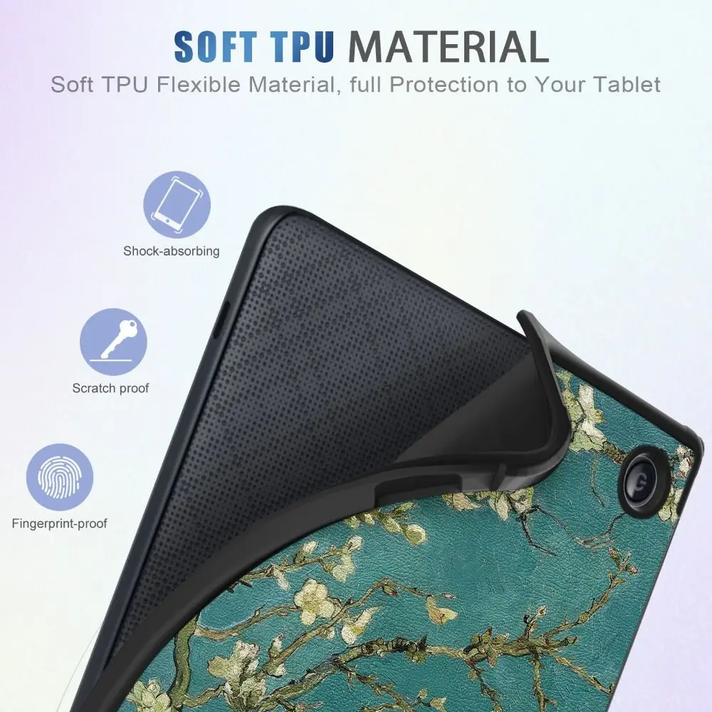 Colorful Auto Wake/Sleep N418 Smart Case Multi-folding Stand Shockproof eReader Cover PU Leather 7 inch Funda for Kobo Libra 2