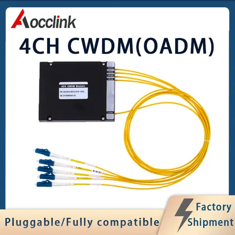 4CH CWDM 단일 및 이중 광섬유 Mux 디멀티플렉서 모듈, LC SC FC 커넥터 듀플렉스 포함, 1270nm -1610nm