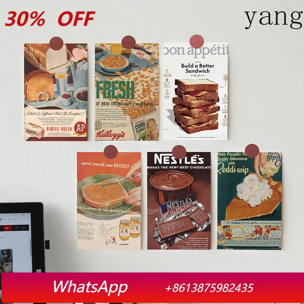 

CX 10 Vintage Food Posters Wall Stickers Bedroom Dormitory Wall Decoration
