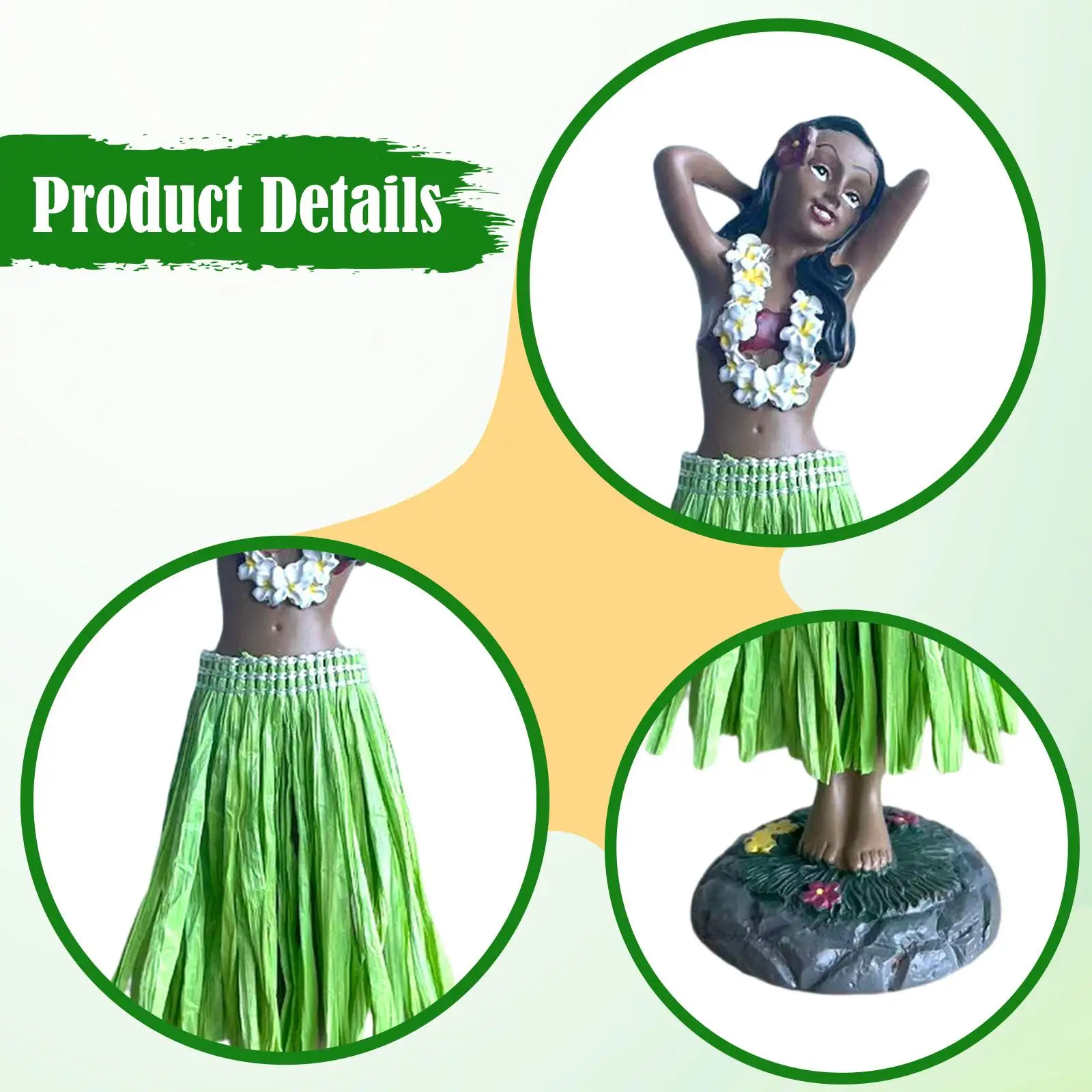 مجموعة شخصيات هاواي هولا جيرل متعددة الوظائف خفيفة الوزن لتزيين لوحة القيادة وغرفة المعيشة على الشاطئ #5