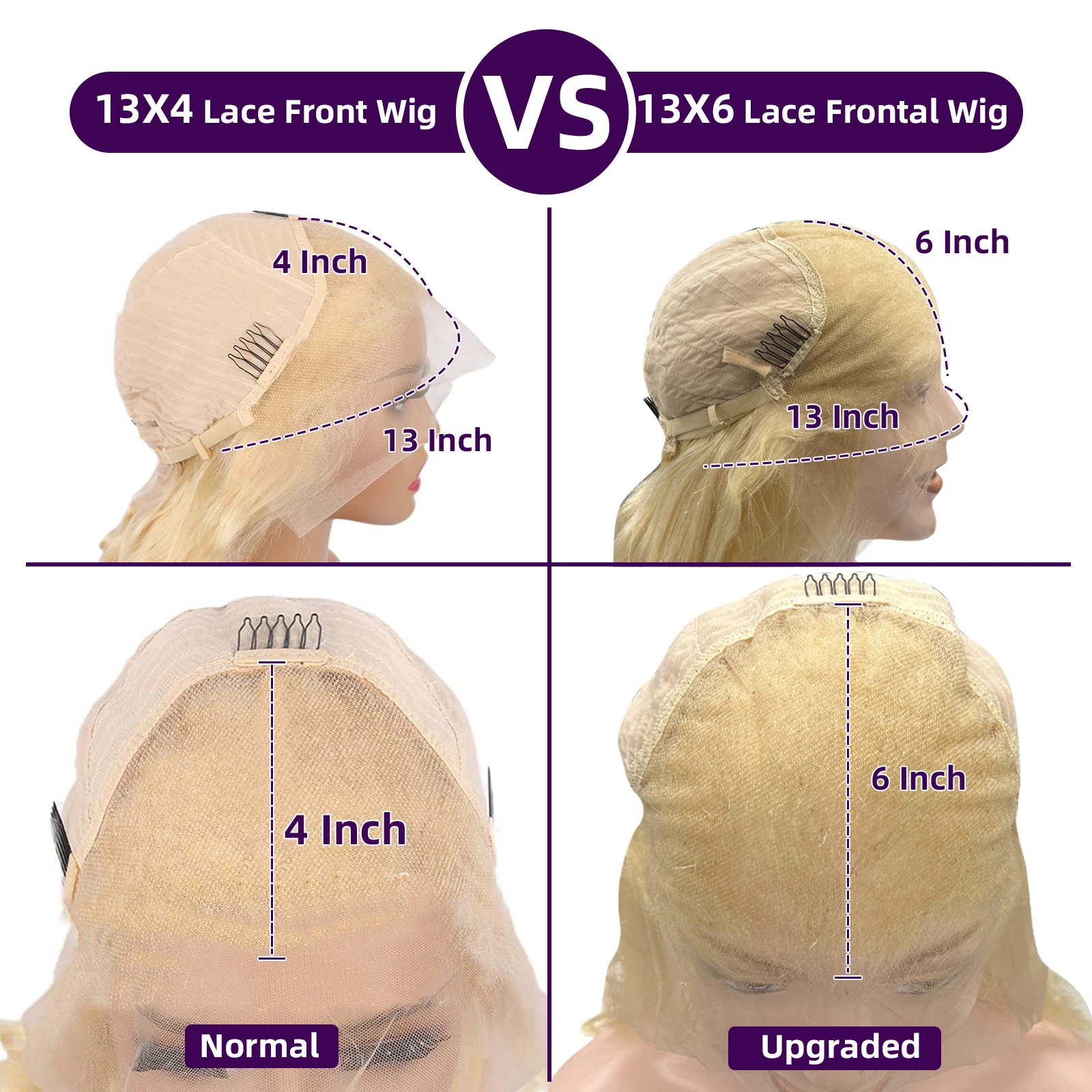 Wig Frontal Renda HD 13X6 Wig Pirang 613 Wig Rambut Manusia Renda 13X4 Wig Rambut Manusia Keriting Rambut Brasil Gelombang Dalam untuk Wanita