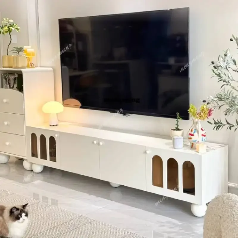 

R Nordic Narrow Beige Tv Cabinet Simple Decoration 180Cm Long Modern Tv Stands Storage Wooden Mueble Televisor Furniture Home