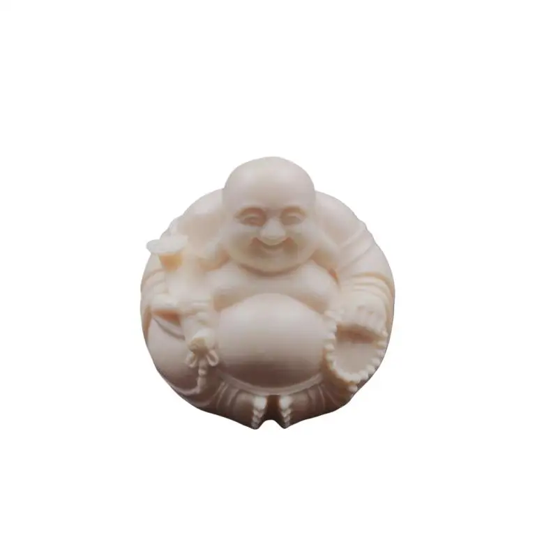Handmade Chinese Style Mini Maitreya Sculpture Cute Laughing  Ornament for Bookshelf Display Decor
