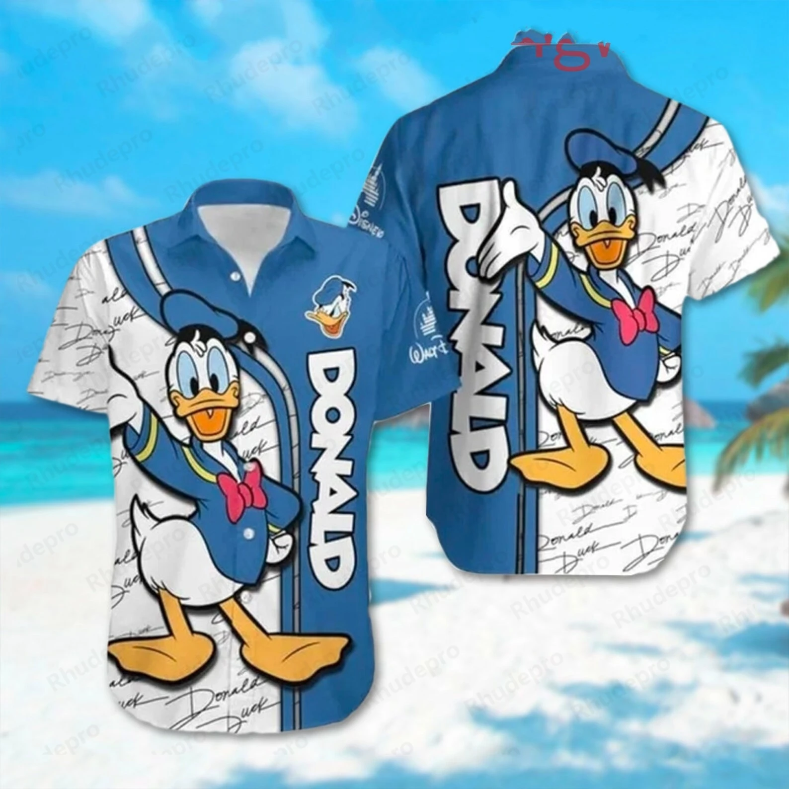 Disney Donald Duck Tales Hawaiiaanse shirts Heren Dames Kinderen Shirts met korte mouwen Zomer Casual Vakantie Knoppen Strandoverhemden
