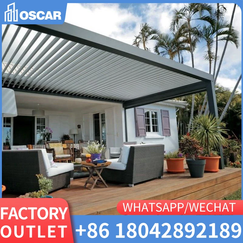 OEM Factory 3x3 3x4 4x4 4x6 6x4m Aluminum Gazebo Pergola Motorized Garden Aluminium Louver Pergola