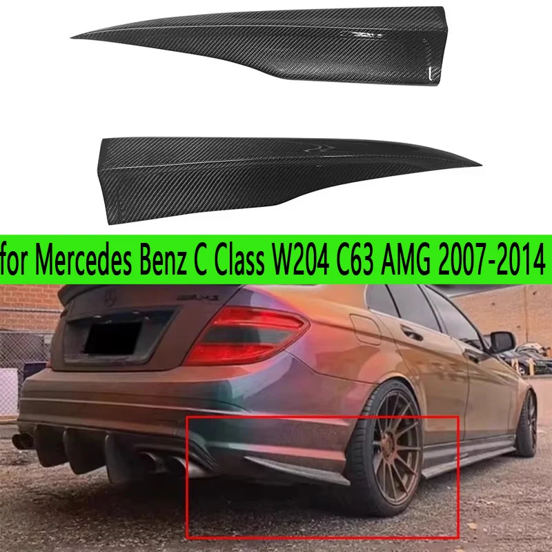 for Mercedes Benz C Class W204 C63 AMG 2007-2014 Carbon Fiber wrap angle Car Rear Bumper Splitter Corner Trim Upgrade Body Kit