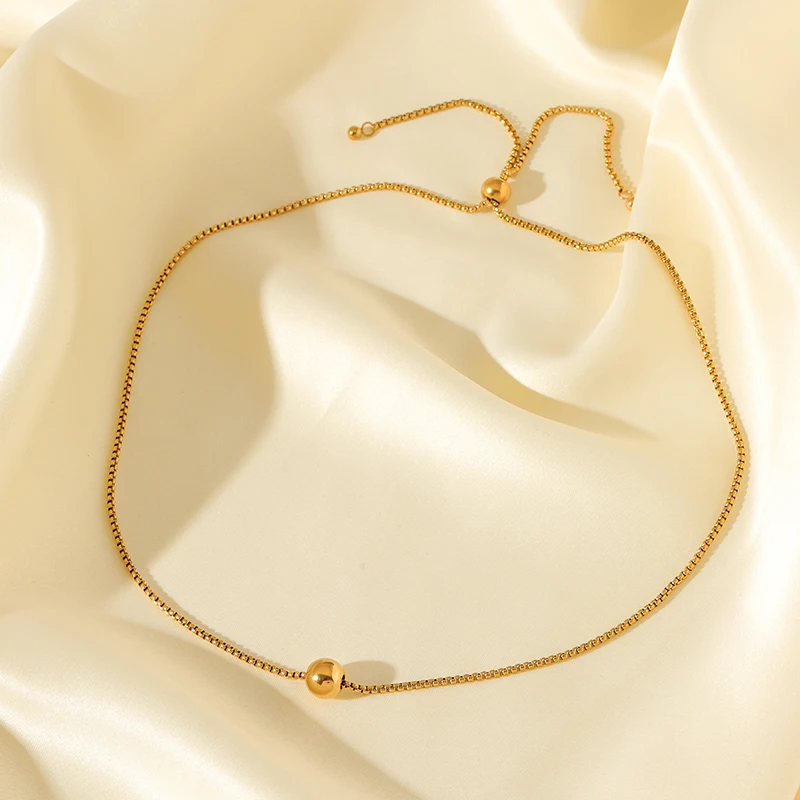 EILIECK 316L Edelstahl Goldfarben Perlenkette Armband-Set für Damen Neues Trendiges Schmuckset mit Kordelzugkette – Detail 13
