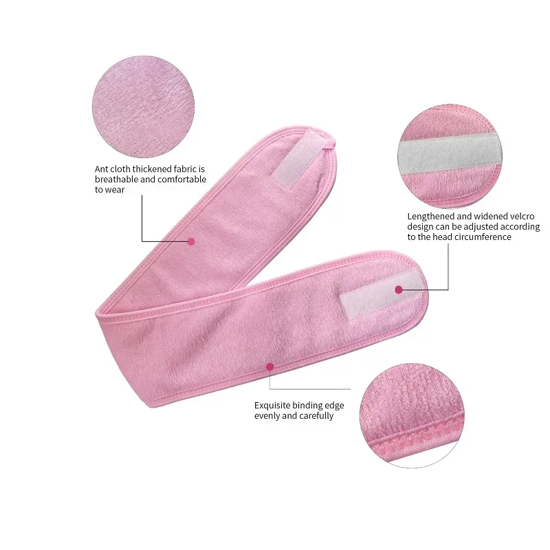 1 pc maquiagem hairband cílios extensão spa facial bandana toalha de maquiagem com fita mágica envoltório cabeça terry pano bandana estiramento