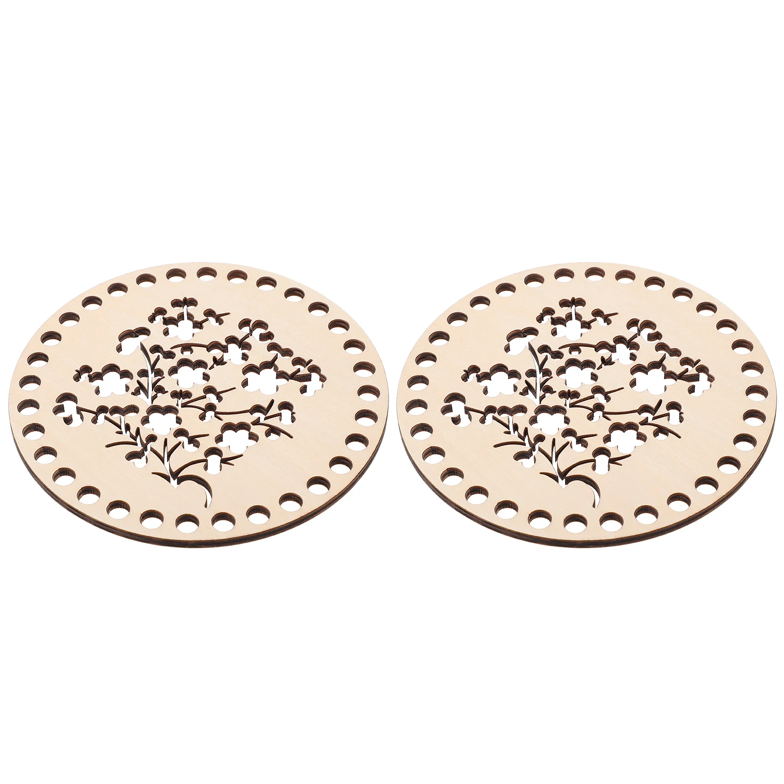 

2 Pcs Wooden Bag Bottom Base Crochet Shaper Durable Safe DIY Material Fashion Colorful Gift Pen Case Student Supply
