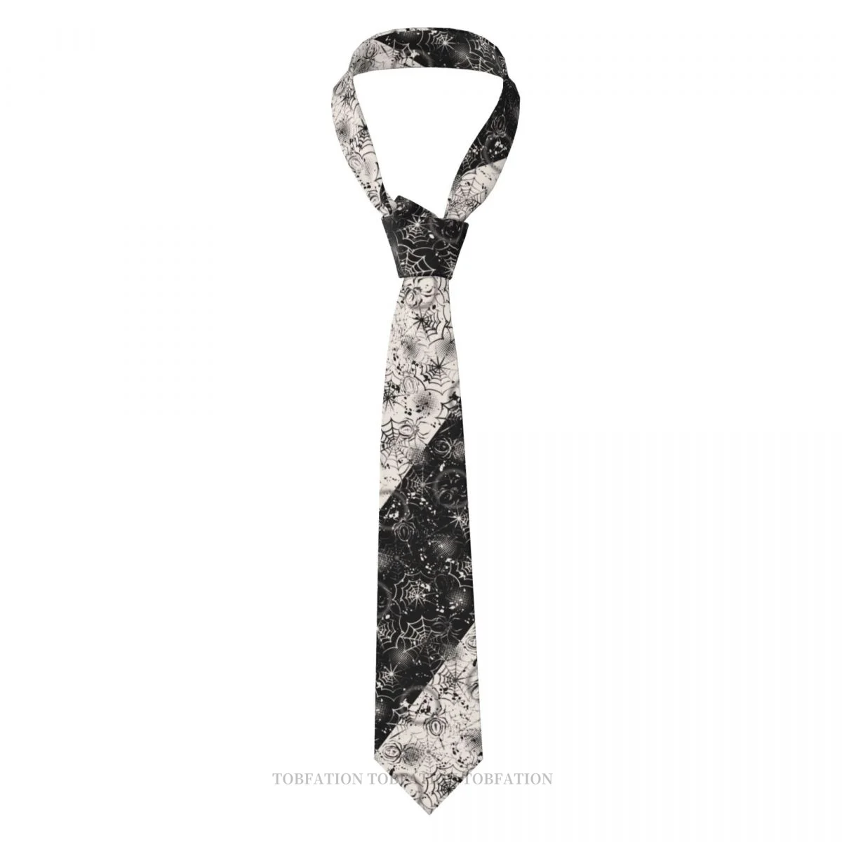 Black And White Spider New 3D Printing Tie 8cm Wide Polyester Necktie Shirt Accessories Party Decoration