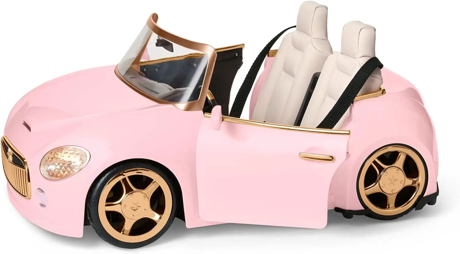Pink Remote-Controlled Sports Car Playset for 18-Inch Dolls – Working Doors & Headlights, Ages 6+