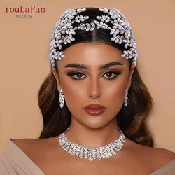 YouLaPan HP500 fascia da sposa strass diadema per la sposa donna testa gioielli accessori per capelli da sposa di lusso copricapo da spettacolo