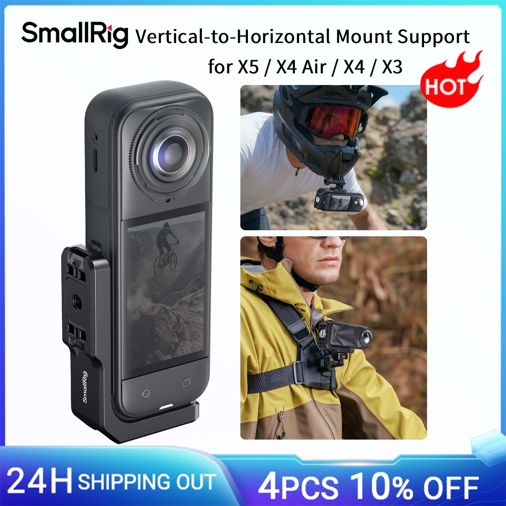 Image of SmallRig X5/X4 Air/X4 Vertikal-zu-Horizontale Montagehalterung für Insta360 X5 / X4 Air / X4 / X3, mit 1/4"-20 Gewindeloch -5824