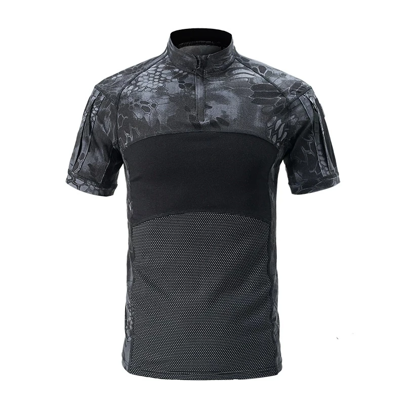 Military Tactical Shirt Short Sleeve Camouflage Army T Shirt Men\'s Quick Dry Multicam Black Camo Outdoor Hiking Hunting Shirts