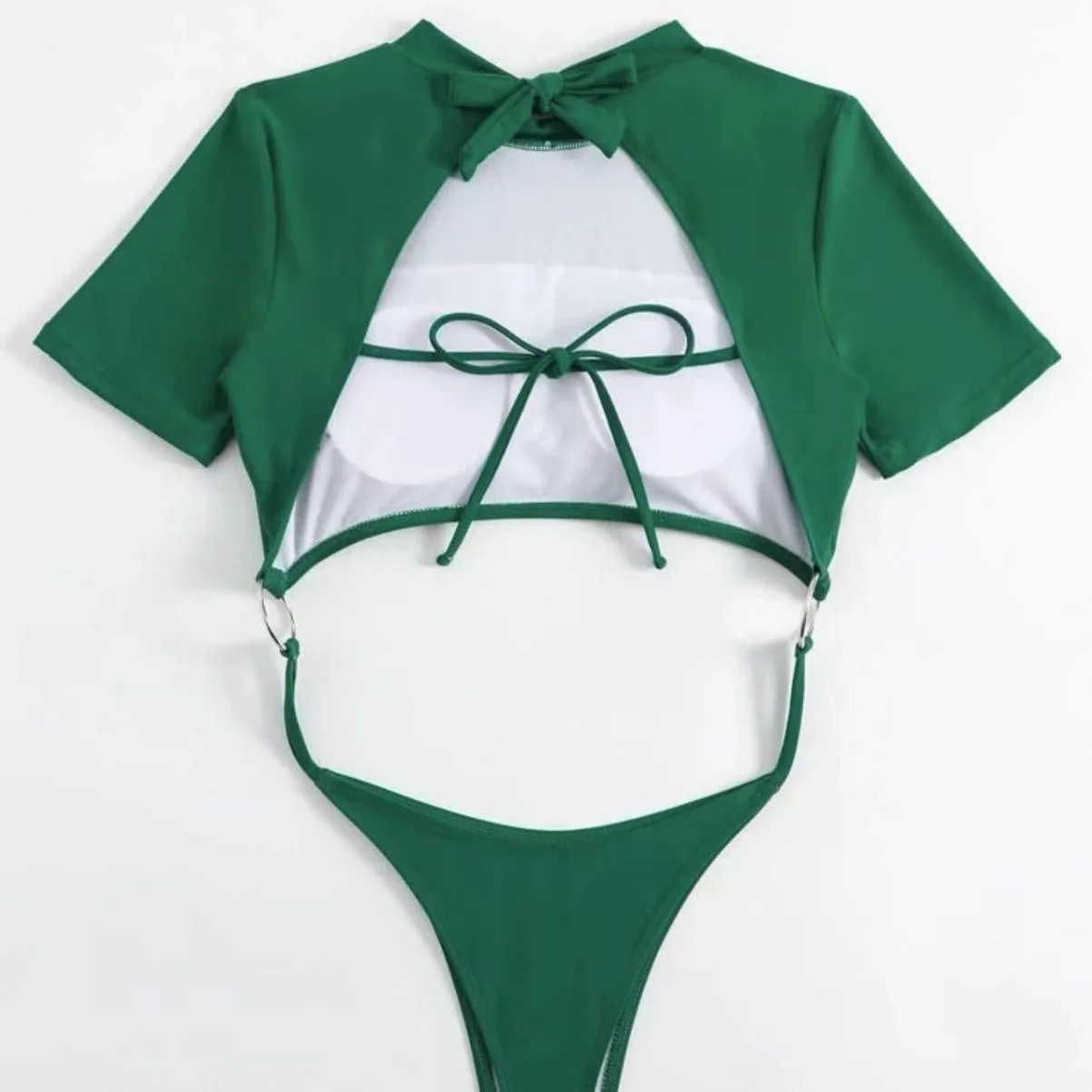 เซ็กซี่ Micro Thong ชุดว่ายน้ําผู้หญิงชุดว่ายน้ํา One Piece 2025 ตัด Monokini ชุดว่ายน้ําเปลือยบิกินี่สีฟ้า Bathers Beach Wear
