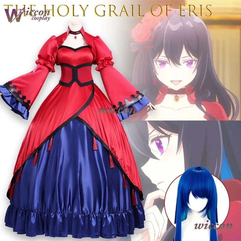 

Mag ‌The Holy Grail Of Eris Scarlet Skeleton Dress Full Set The Table Sexy Accessories Halloween Party Cos