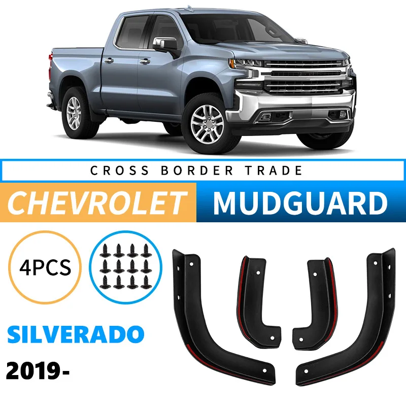 

Mud Flaps Splash Guards Fender Mudguard for Chevrolet Silverado 2019-2024 Wide Extended Coverage Protector