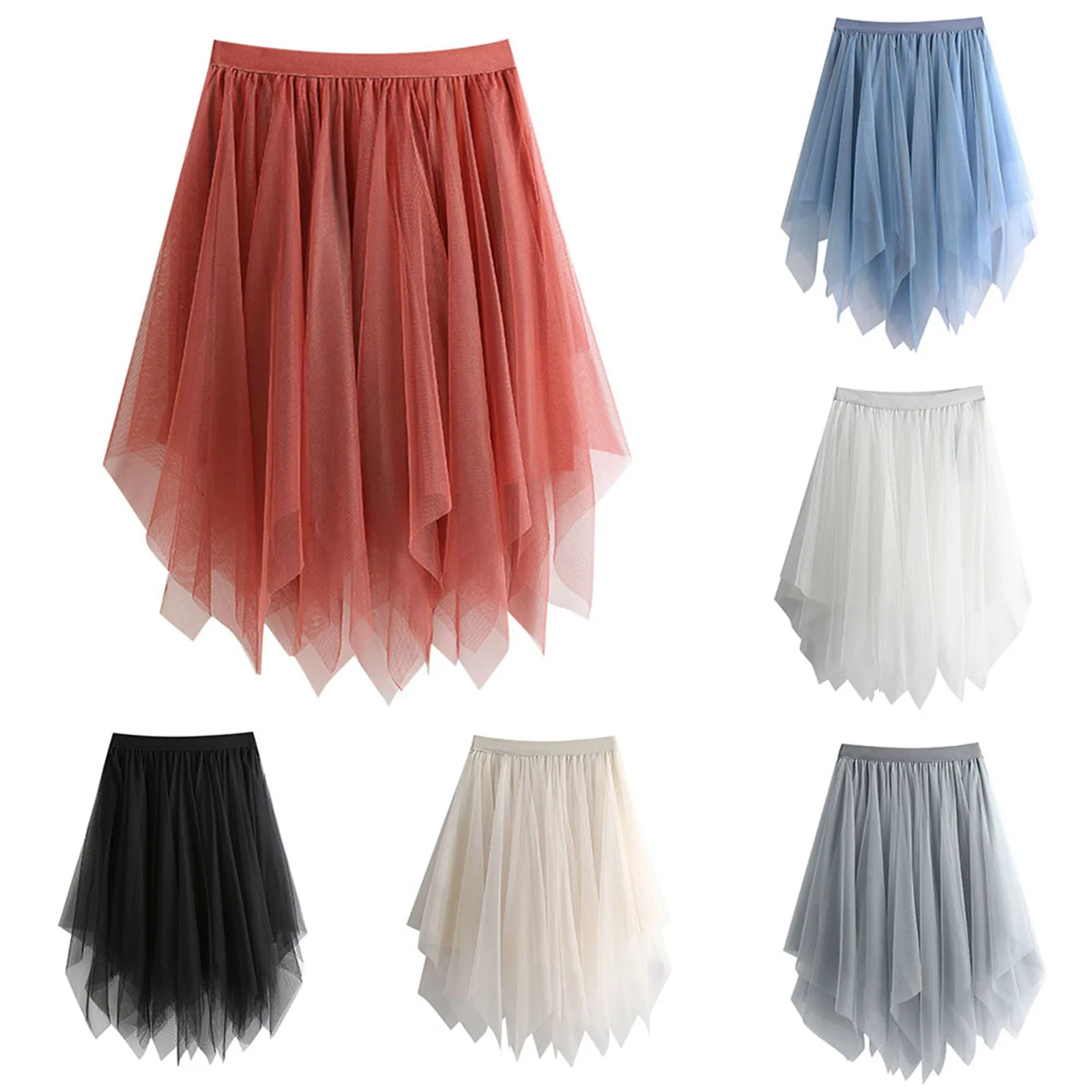 

Fashion Tutu Skirts Spring Summer Elastic Skirt Black Pink Mesh Skirts For Womens Skirt Lace Tulle Bouffant Puffy Skirt 2025