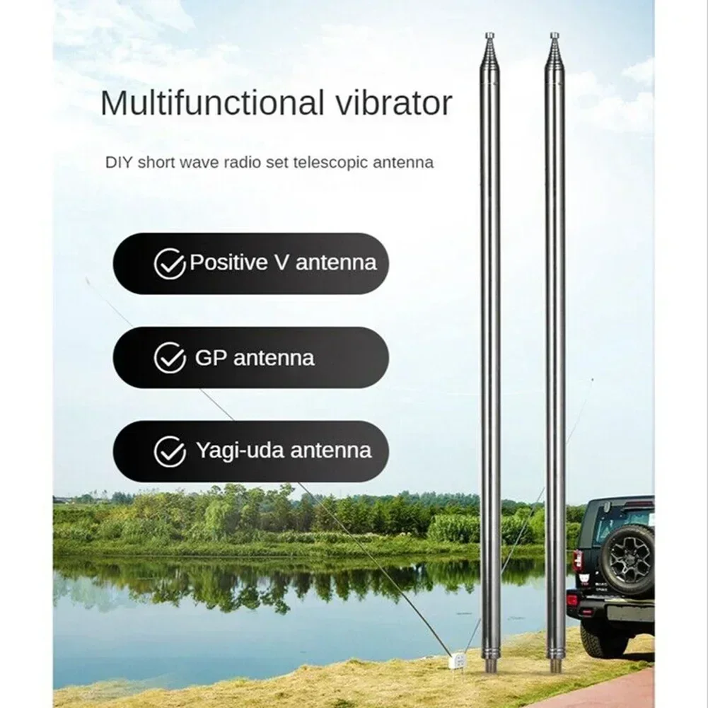 

2pcs Rod Whip Antenna 201 Stainless Steel 2Pcs 5.6M For HF Radio Positive V Pull Rod Supply Parts Telescopic Antenna