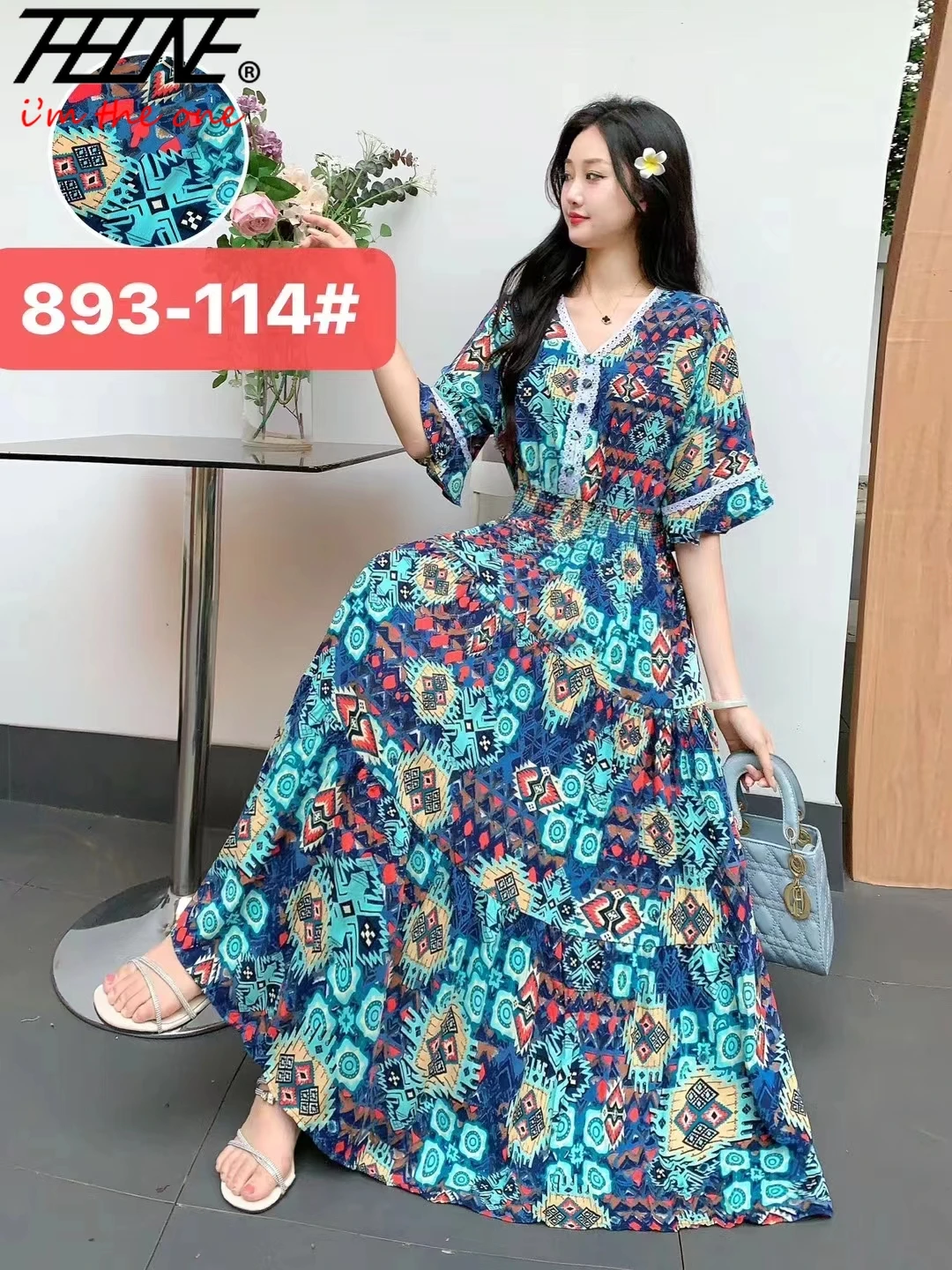 THHONE Summer Dress Women 2024 Vestidos De Mujer Robe Maxi Long Indian Casual Beach coreano floreale cotone lino abiti bohémien