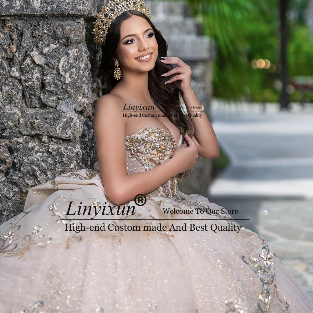 

Exquisite Sparkly Applique Quinceanera Dresses Glitter Sweetheart Ball Gown Birthday Party Customized vestidos de 15 años 2025