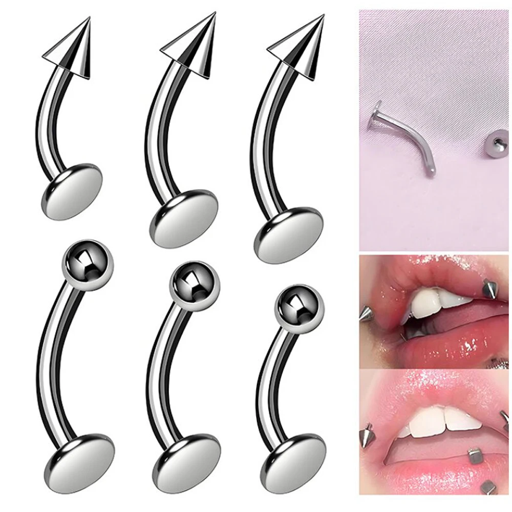 1 Stück Edelstahl gebogene Barbell Lip Stud Labret Bananenring Piercing Schmuck Knorpel Daith Tragus Helix Conch Ohrringe
