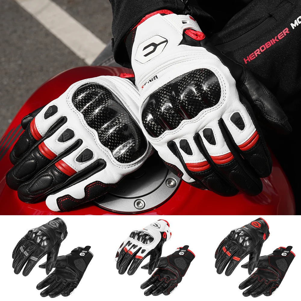 

Motorcycle Full Finger Gloves Anti Fall And Anti Slip Touch Screen Wear-resistant Leather Gloves Outdoor Sports Riding Equipment
