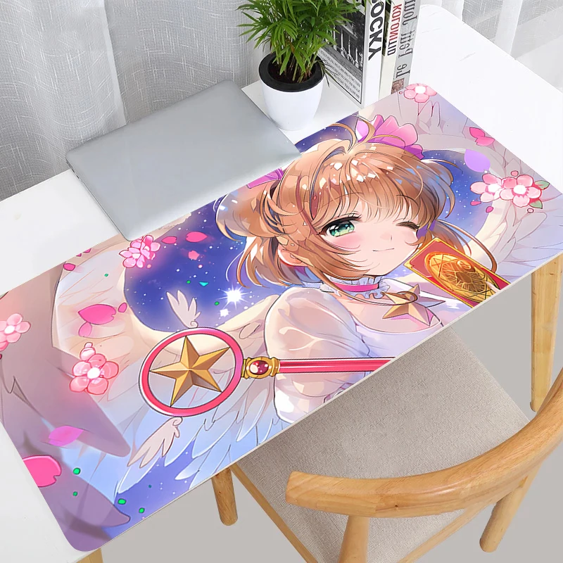 Mouse Pad 900x400 Laptop Gaming Accessories Mousepad PC Anime C-card C-captor Sakura Desk Mat Pink Cute Girl Rubber Keyboard Pad