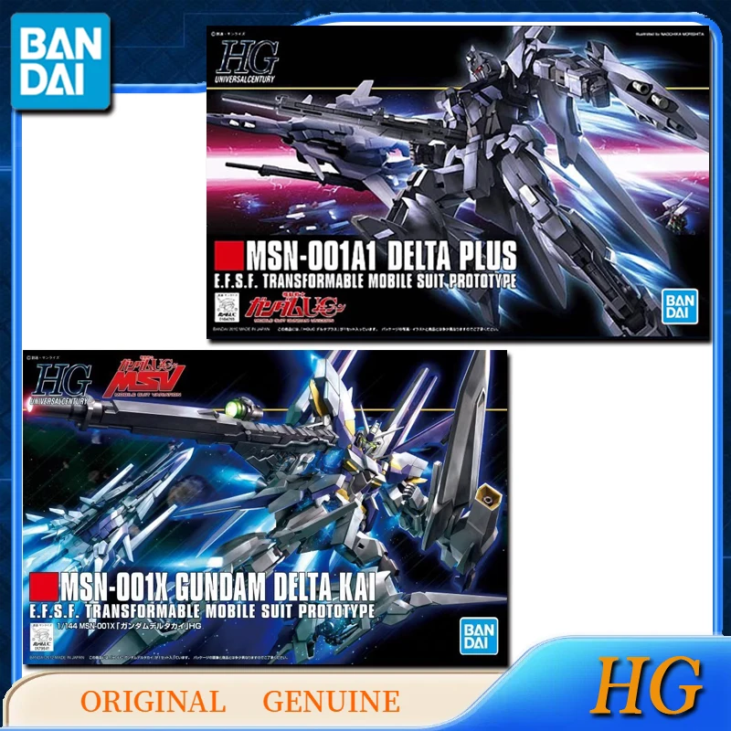 Bandai Original HG MSN-001A1 DELTA PLUS/MSN-001X GUNDAM DELTA KAI Anime Action Figures Toys for Kids Gift Assembly Model