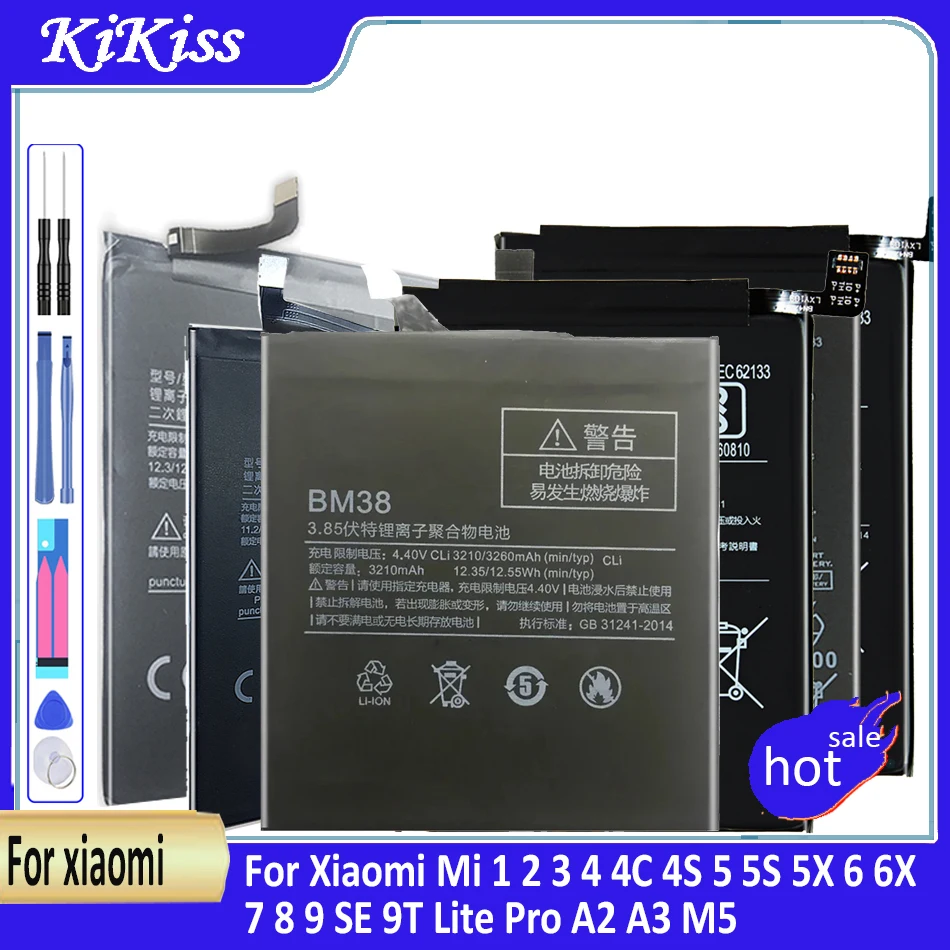 BM31 BM36 BM37 BM38 BM39 BM3E BM49 BN31 BN36 BM4F Battery For Xiaomi Mi 1 2 3 4 4C 4S 5 5S 5X 6 6X 7 8 9 SE 9T Lite Pro A2 A3 M5