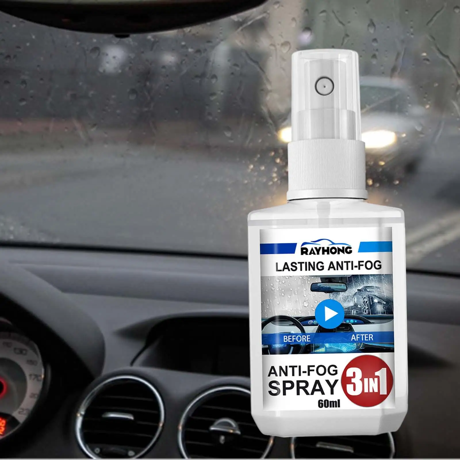 Fog Prevention Spray for Car Windshield Glass Defogger Cleaner Protector for Motorcycle Helmet Swim Goggles Truck