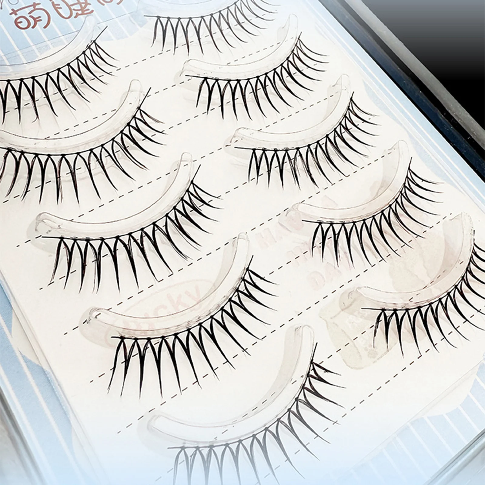 Ciglia finte stile coreano Ciglia dall'aspetto naturale Materiale in fibra morbida e strisce di arricciatura C per l'uso quotidiano Ciglia da salone fai-da-te