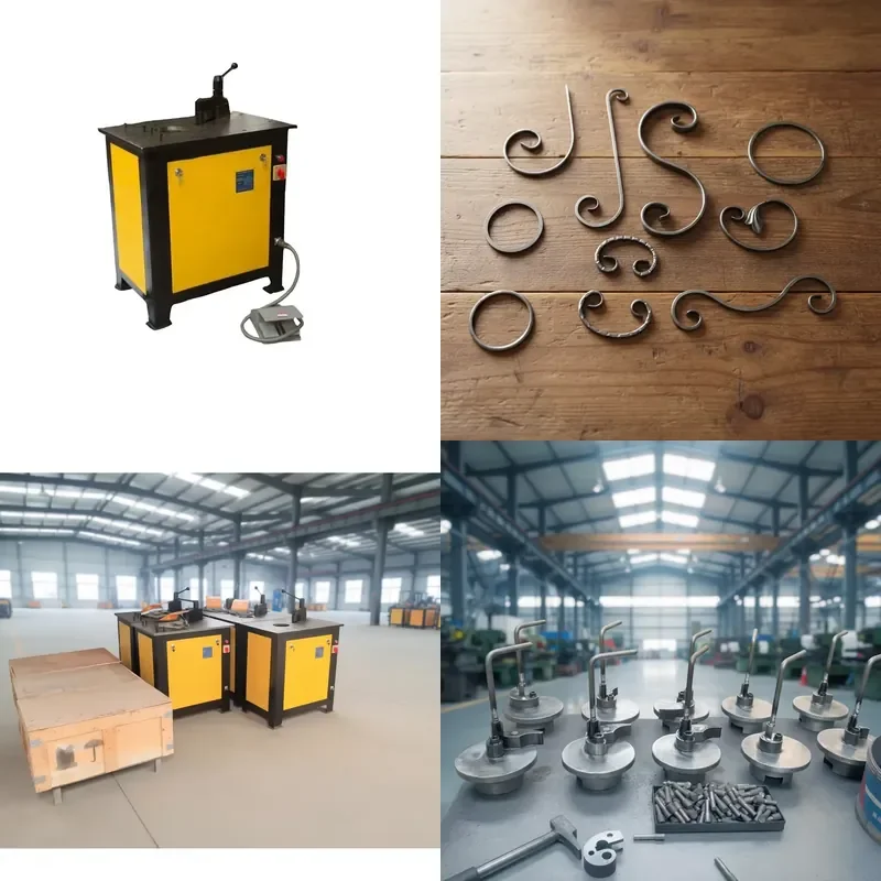 for Electric Automatic Square Steel Roll Pattern Bending Machine Heavy Duty Wrought Iron Bending Decorative Metal Craft
