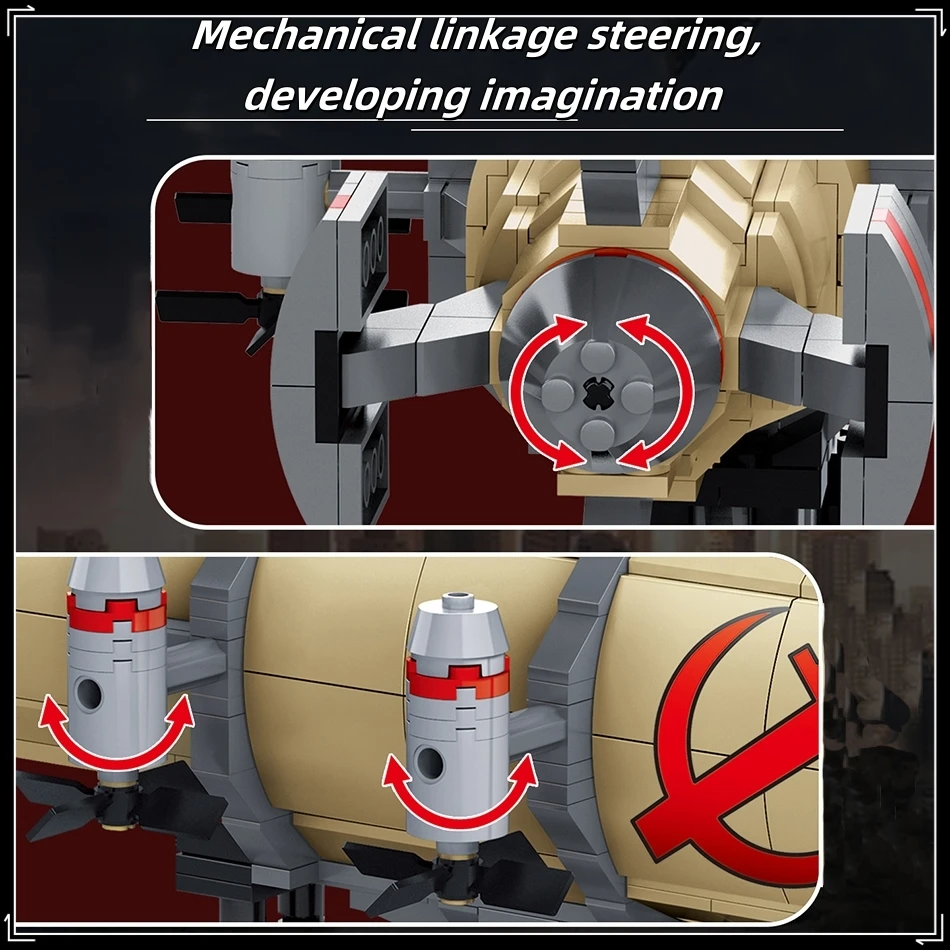 MOC Apocalypse Tank & Kirov Airship Building Blocks DIY Military Army Assembly Model Bricks STEM Educational Toys For Kids Gifts - Image 6