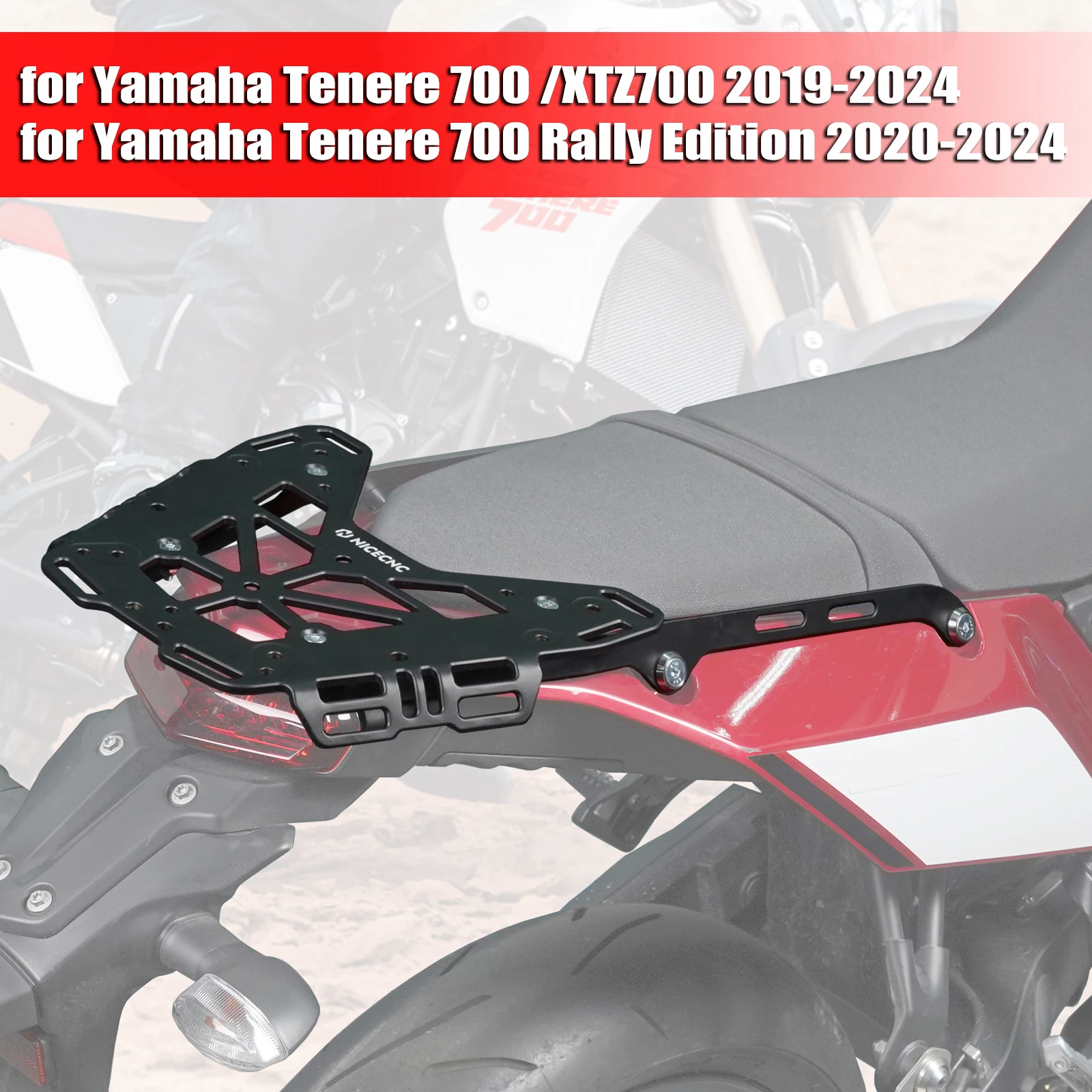 

For 2019-2024 Yamaha Tenere 700 Luggage Rack Carrier Reckless Bags Topcase Mount Brackets for Yamaha Tenere 700 Rally Edition 20