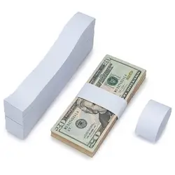 300Pcs Money Bands Bundles Self Sealing Professional Durable White Blank Paper Cash Straps Wrappers Supermarket Accountant Bank