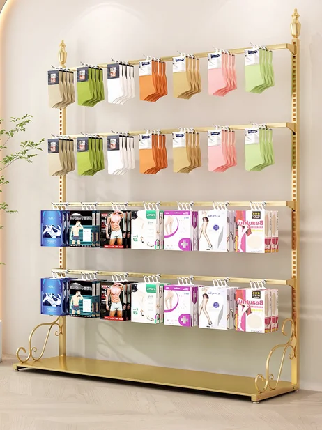 Store sock hanging display rack, floor mounted adjustable store underwear, underwear, socks, and stockings rack